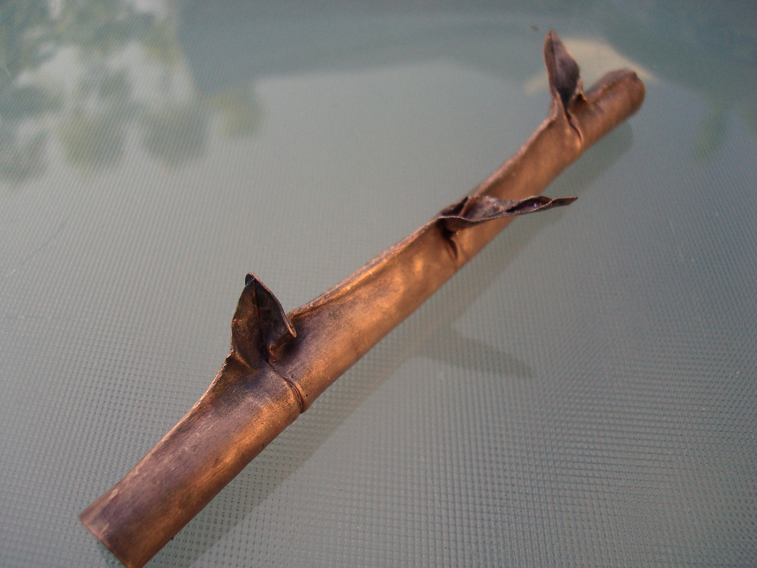 Brad Severtson, Peru, IN, U.S., “Bamboo Twig” (7.6 cm) (3 in) Copper -- www.foldforming.org