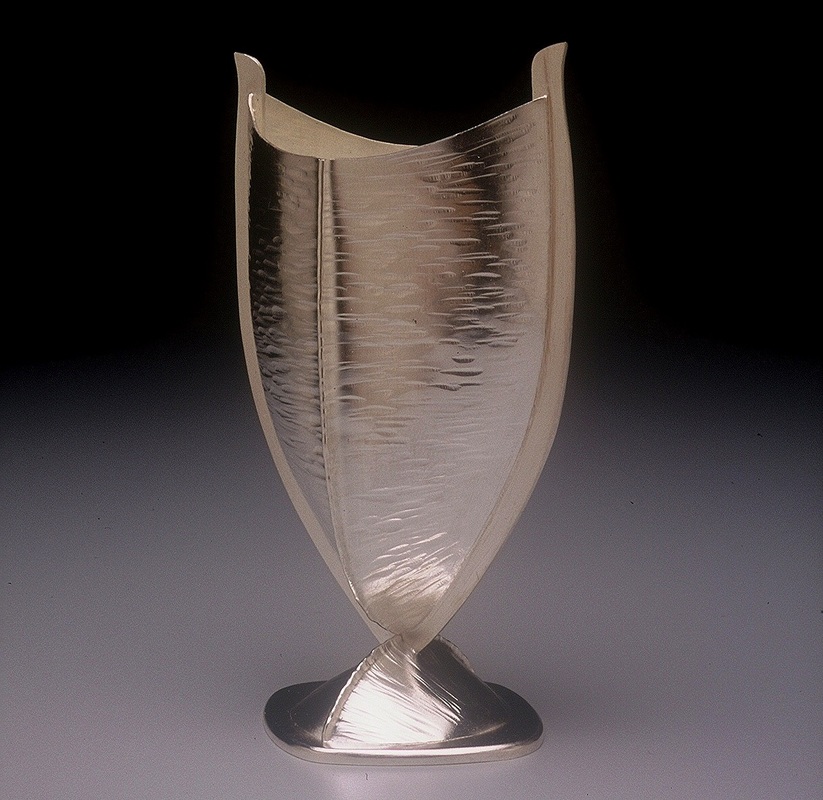 Melissa Davenport, Scottdale, PA, U.S.  “Vase” (6 in x 3 in x 1.5 in) (15.2 cm x 7.6 cm x 3.8 cm) sterling silver -- www.foldforming.org